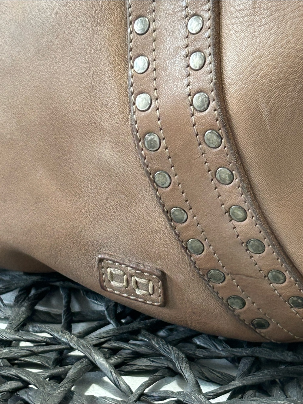 RARE - Bed Stu Leather Studded Geraldin Cobbler Series Shoulder Bag - Picture 4 of 14